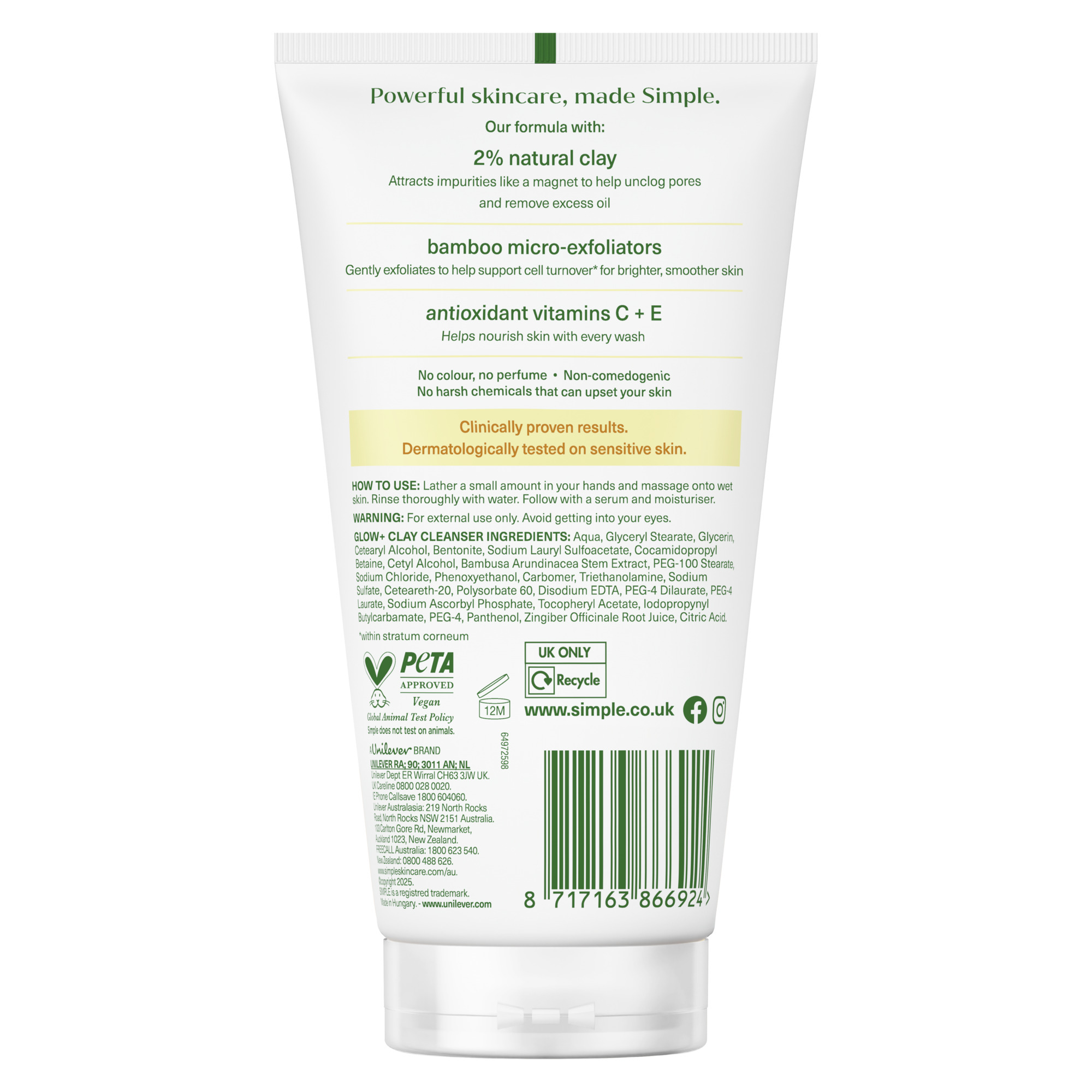 Засіб для вмивання Simple Protect 'N Glow Glow Facial Wash очищувальний 150 мл