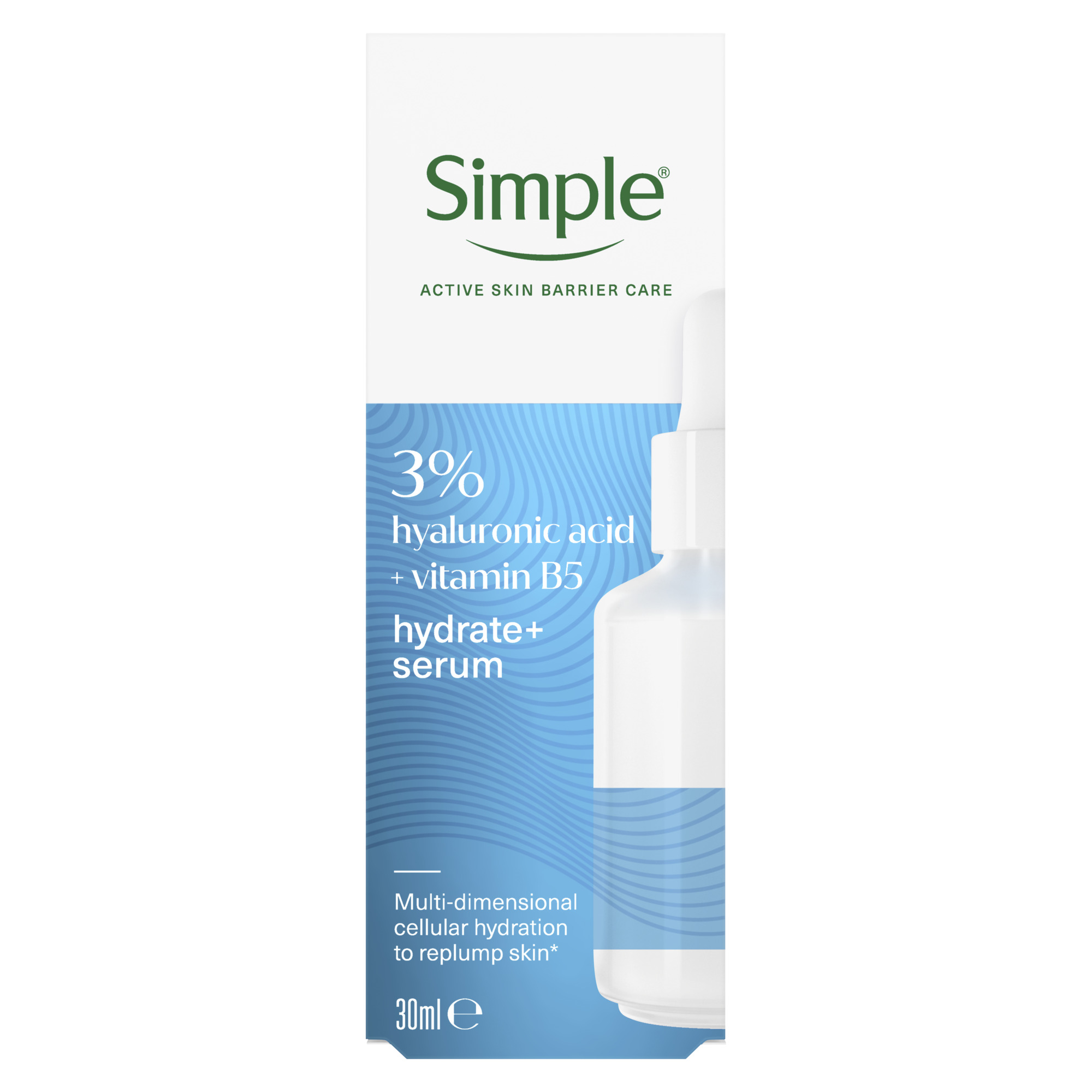 Сыворотка для лица Simple Booster Serum 3% Hyaluronic Acid + Vitamin B5, 30 мл фото 1