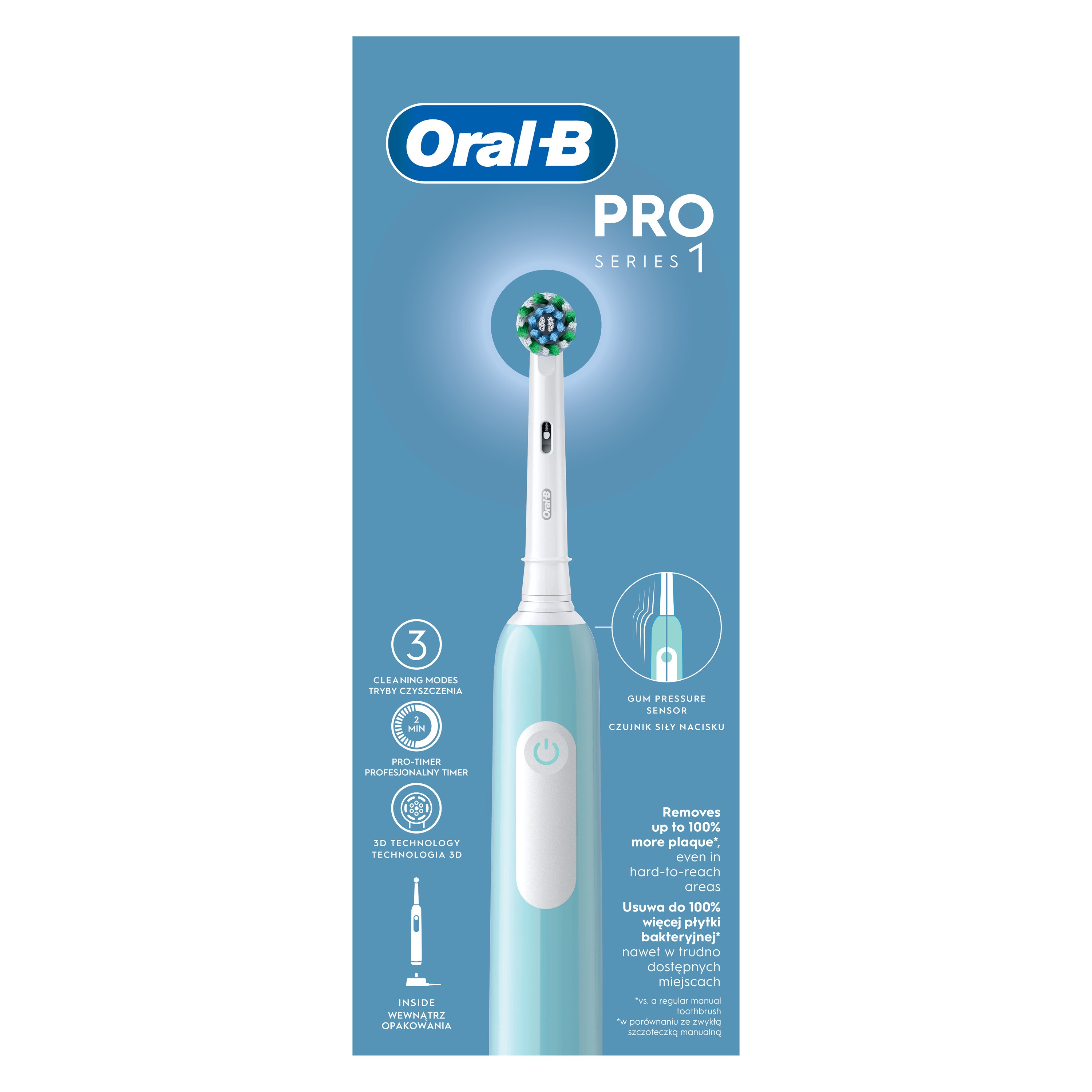 Электрическая зубная щетка Oral-B Pro Series 1 Голубая фото 4