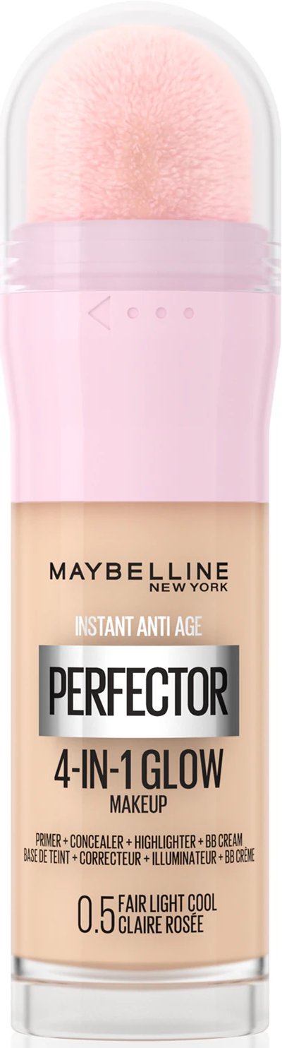 Тональна основа для обличчя Maybelline New York Instant Perfector Glow 4 в 1, з ефектом сяйва № 0.5 Fair Light Cool, 20 мл 2