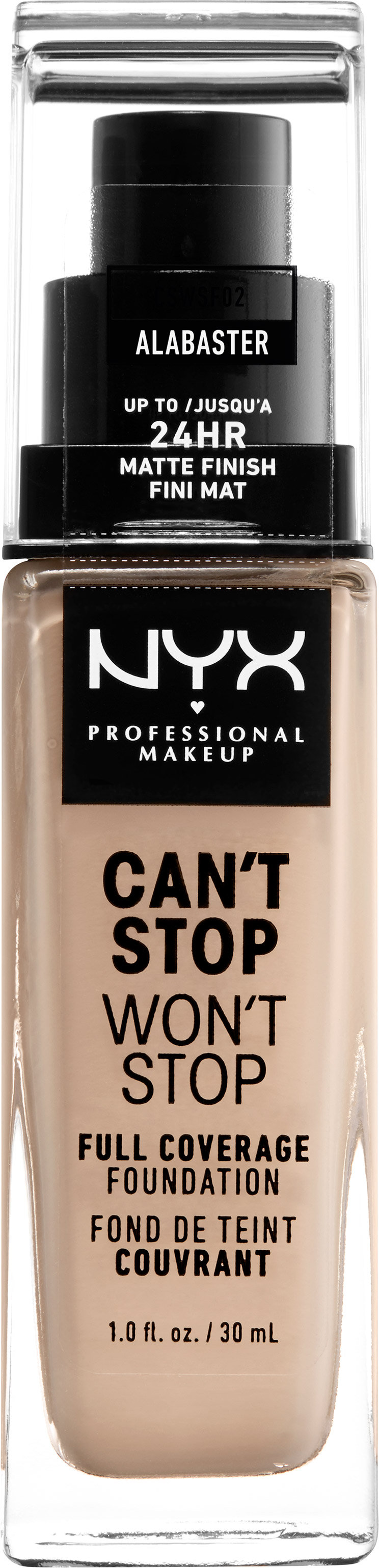 Тональна основа NYX Professional Makeup Can't Stop Won't Stop 02 Alabaster 30 мл 2