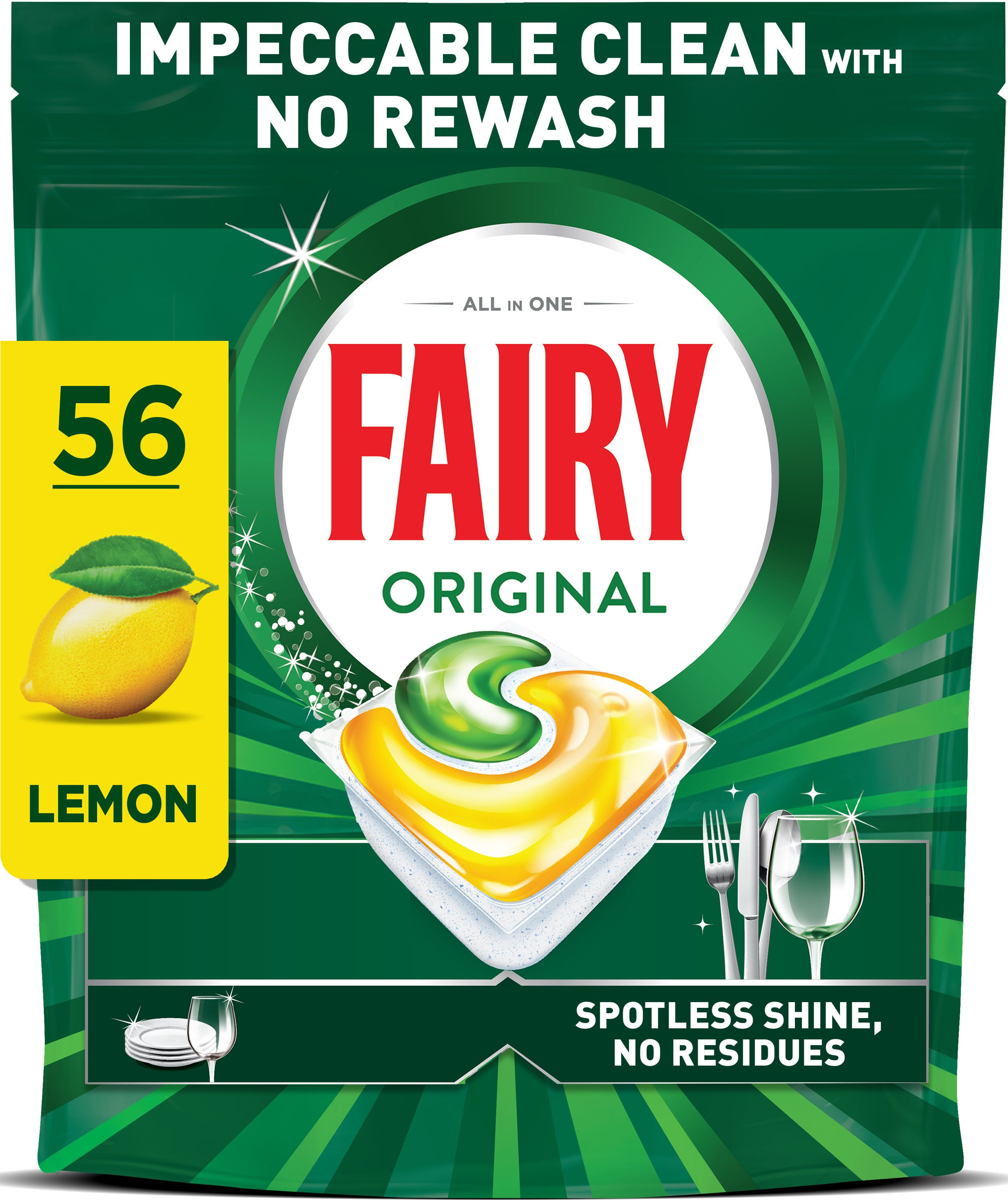 Капсули для посудомийних машин Fairy Original All In One лимон 56 шт. 6