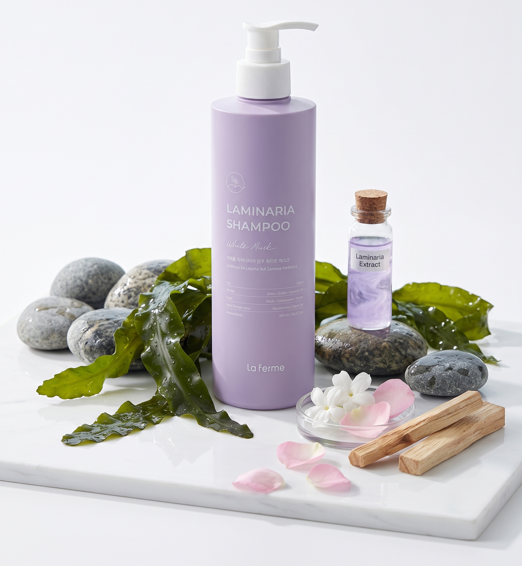 Шампунь для волос La Ferme Laminaria для чувствительной кожи головы White Musk 500 мл фото 1