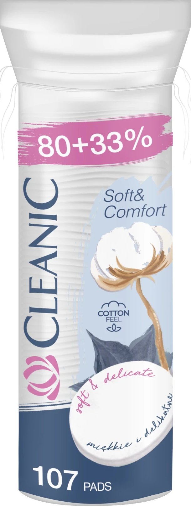CLEANIC ватные диски Soft&Comfort, 80шт+33%