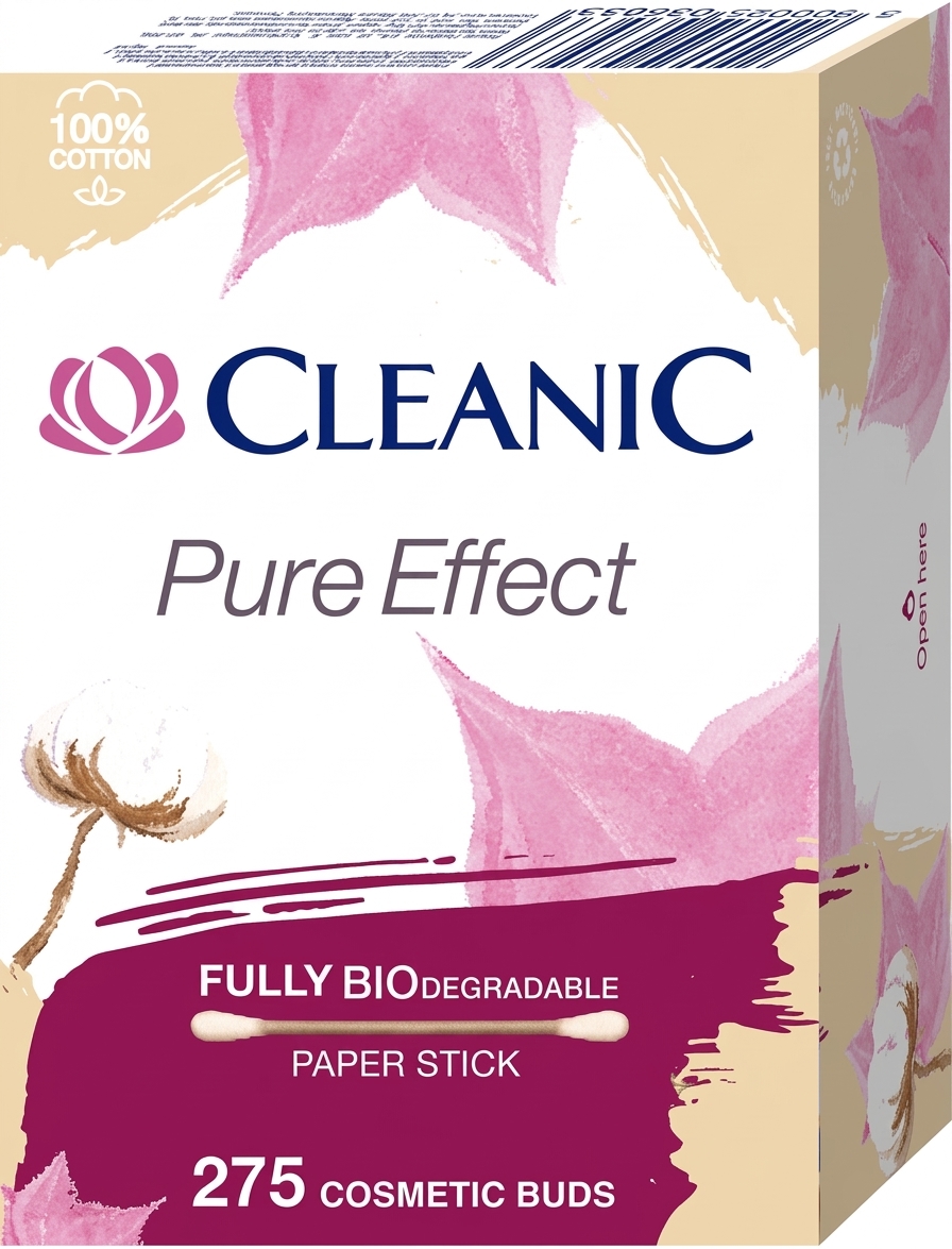 Cleanic ватні палички  Pure effect cotton коробці, 275шт 1