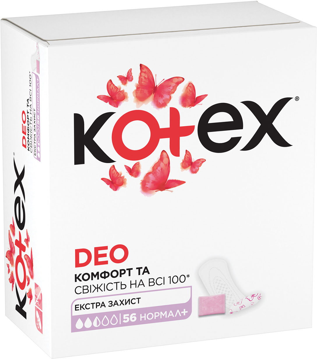 Прокладки ежедневные Kotex Normal Plus Deo 56 шт фото 1
