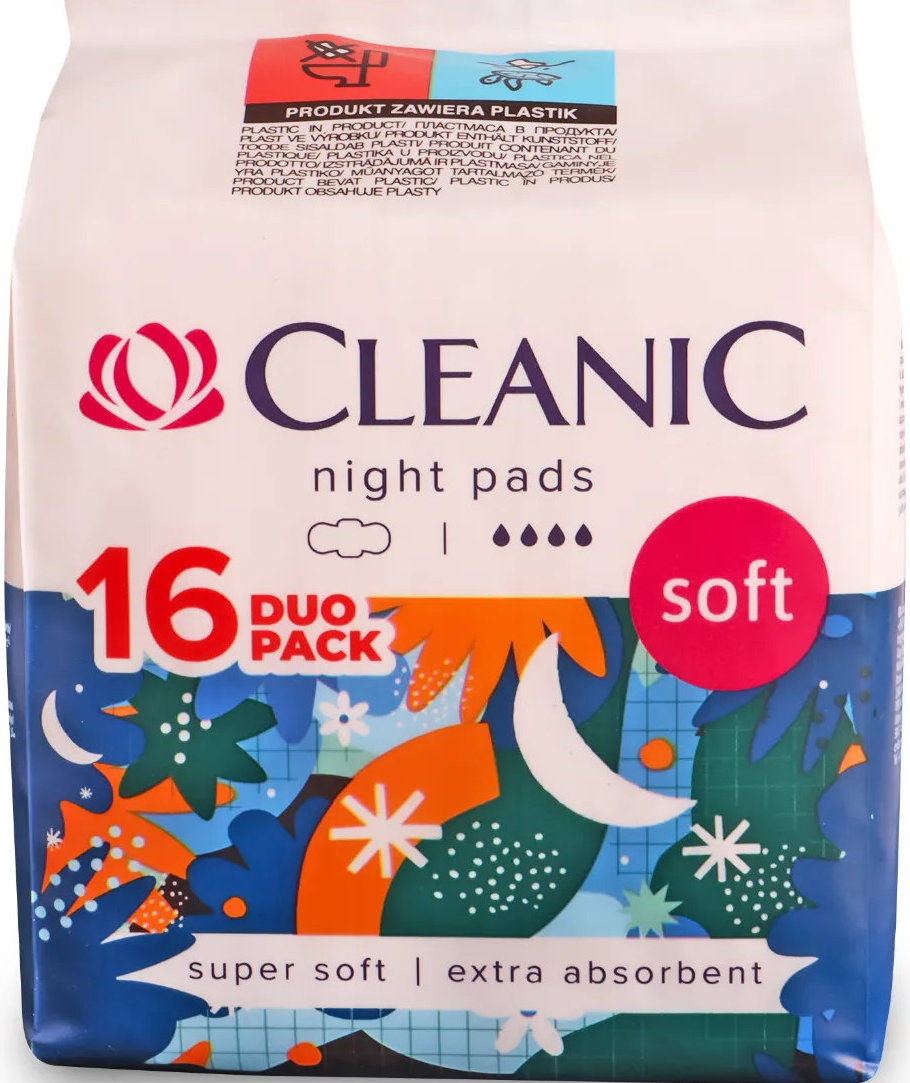 Прокладки гігієнічні Cleanic Soft Night Pads 16 шт. 1