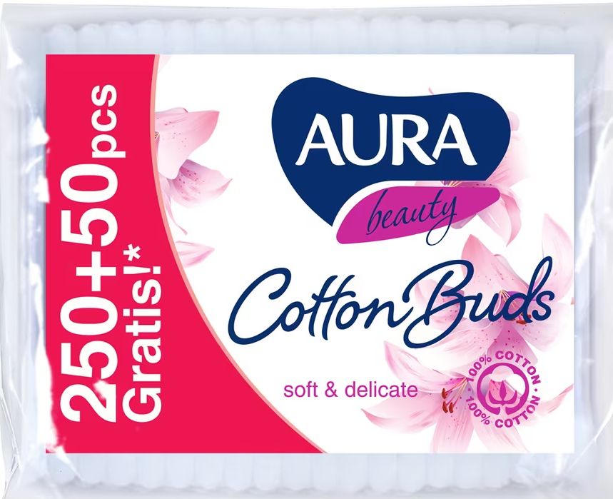 Ватні палички AURA Beauty 250+50 шт 1