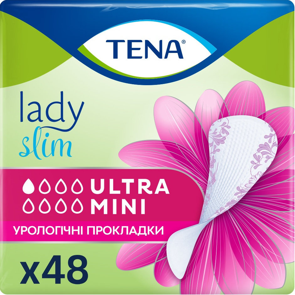 Tena Lady Прокладки гігієнічні урологічні Slim Ultra Mini, крапель 1, 48 шт 1