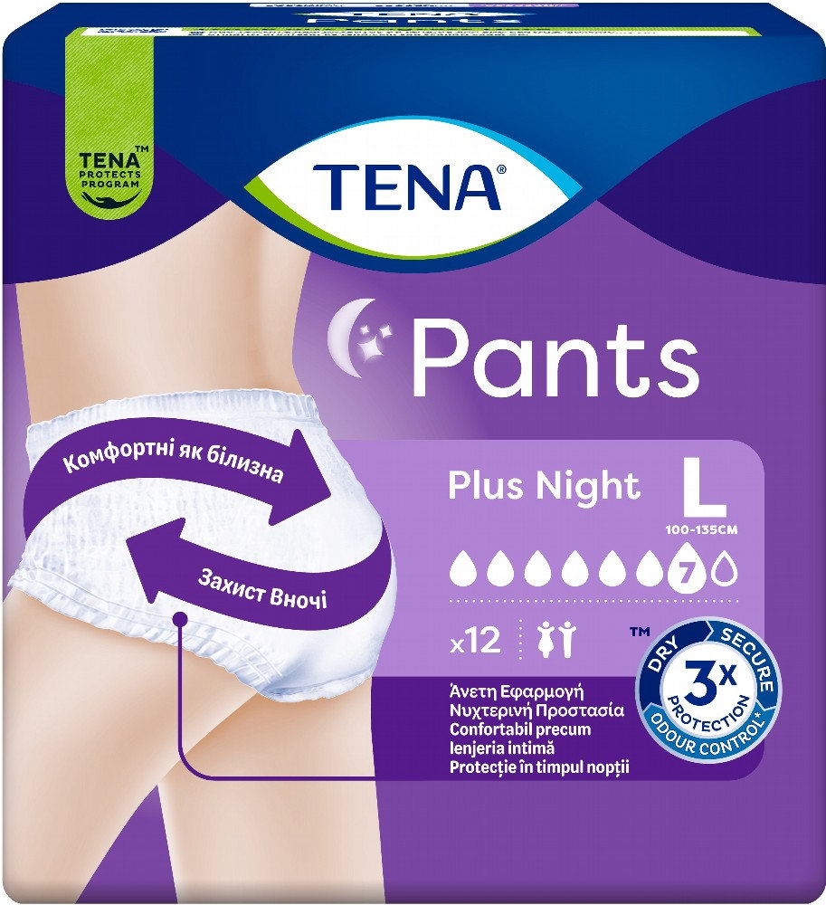 Подгузники-трусы Tena Plus Night Large для взрослых, 12 шт