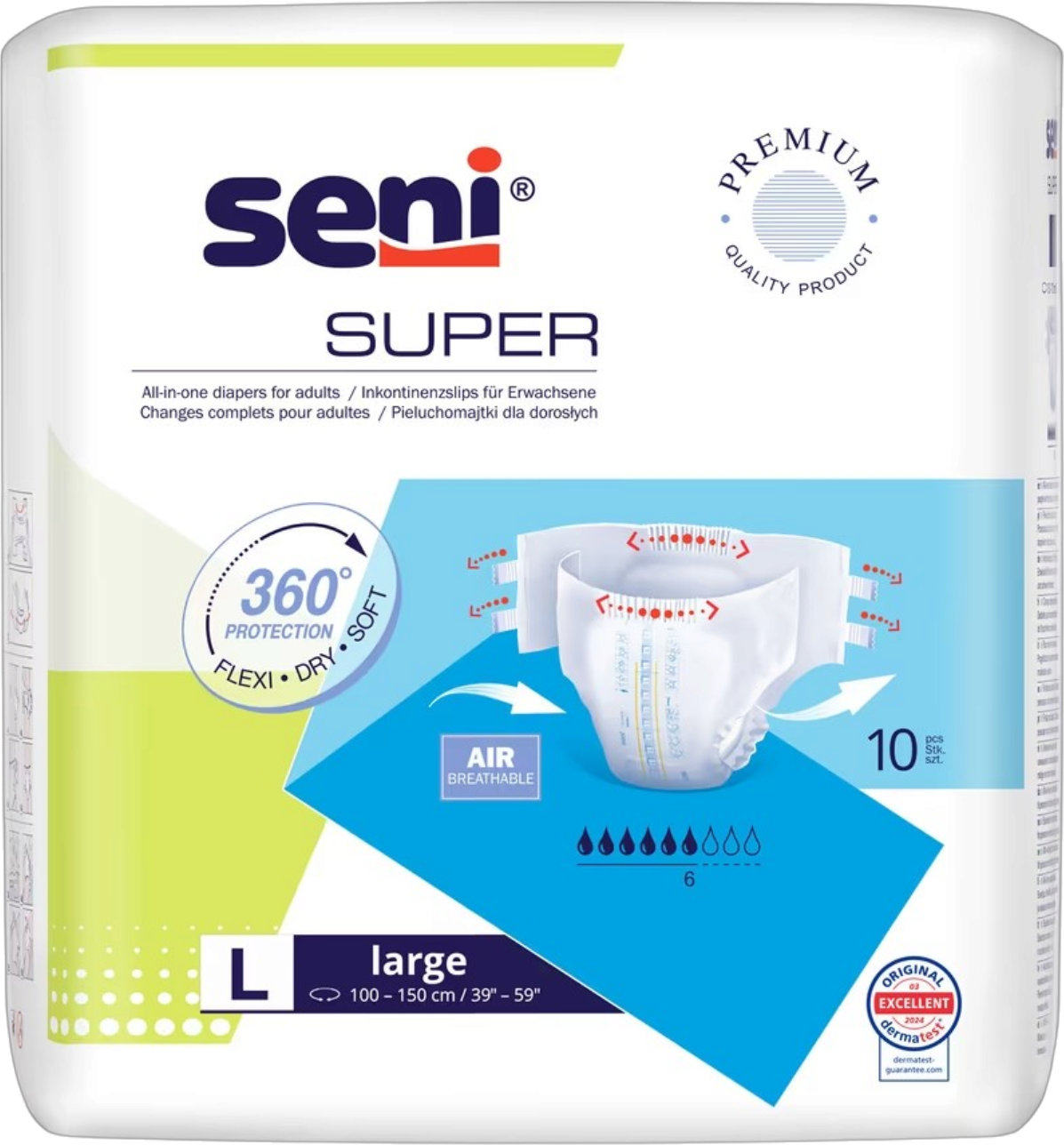 Підгузки для дорослих Seni Super Large (100-150 см) 10 шт.