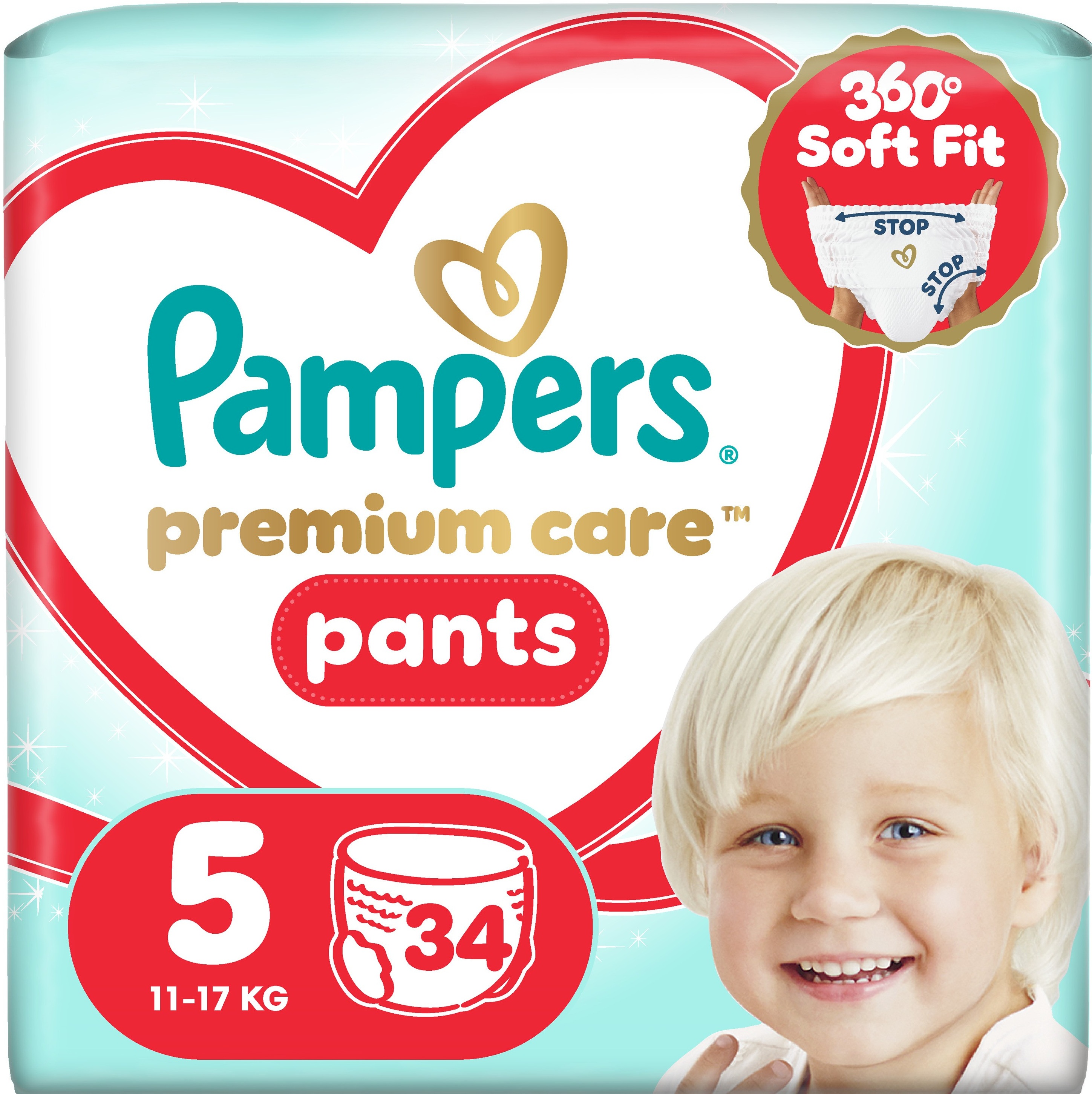 Подгузники-трусики Pampers Premium Care Pants Размер 5 (11-17 кг) 34 шт. фото 14