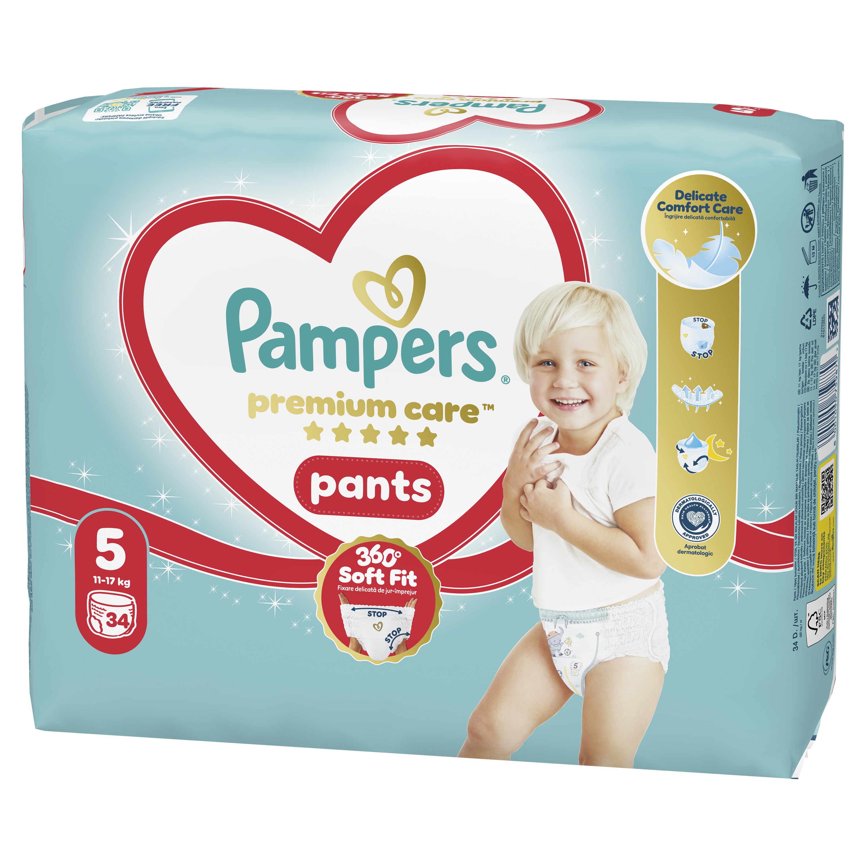 Подгузники-трусики Pampers Premium Care Pants Размер 5 (11-17 кг) 34 шт.