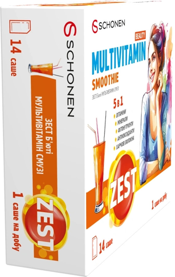 Диетическая добавка ZEST Beauty Multivitamin Smoothie 14 шт. фото 2