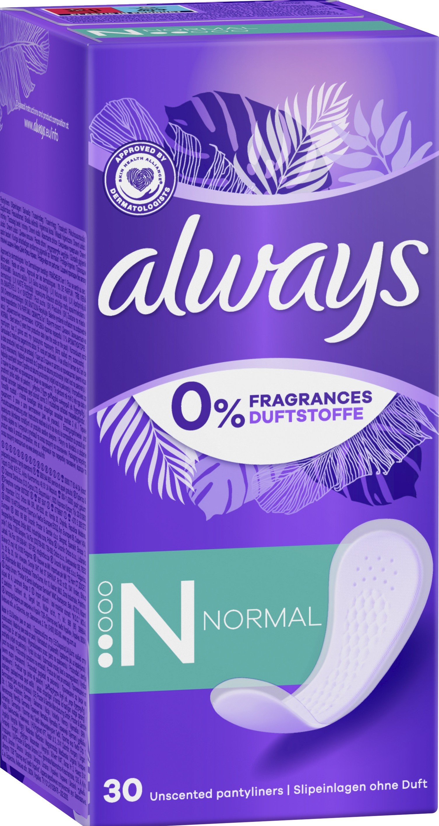 Ежедневные прокладки Always Daily Fresh Normal Без запаха, 30 шт