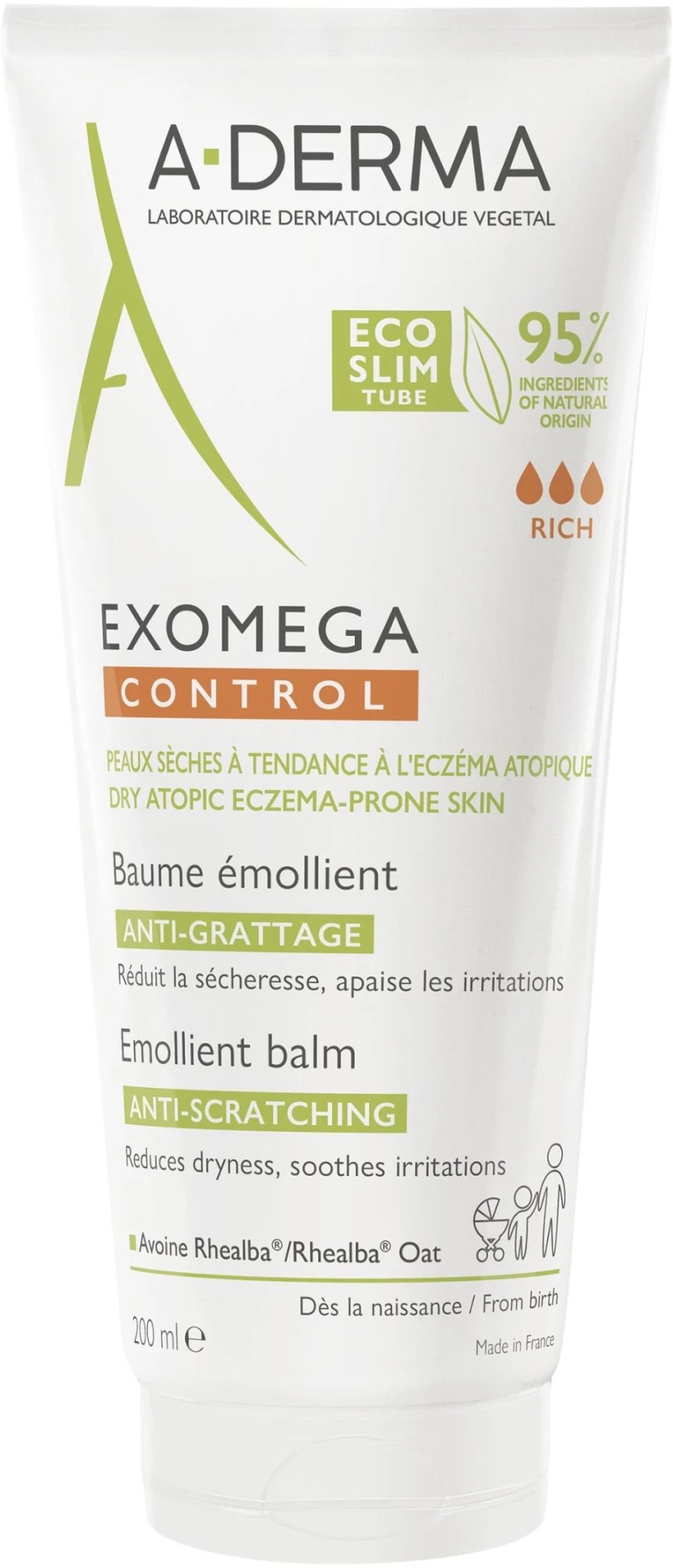 Бальзам для тіла A-Derma Exomega Control пом'якшувальний, 200 мл 1
