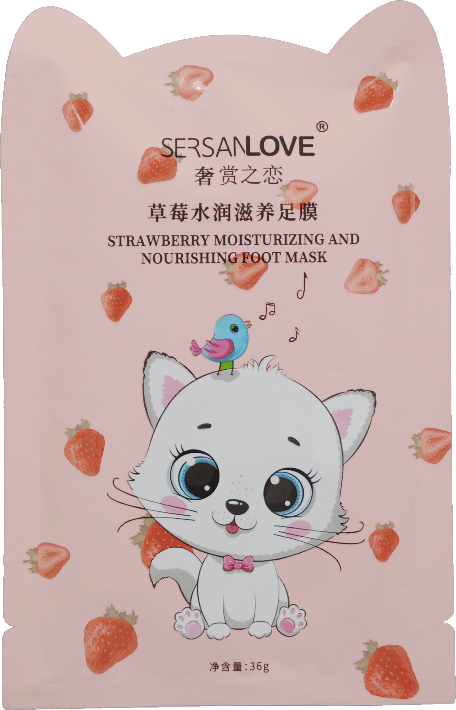 Sersanlove маска-шкарпетка для ніг з полуницею Strawberry Moisturizing And Mask, 1 шт 1