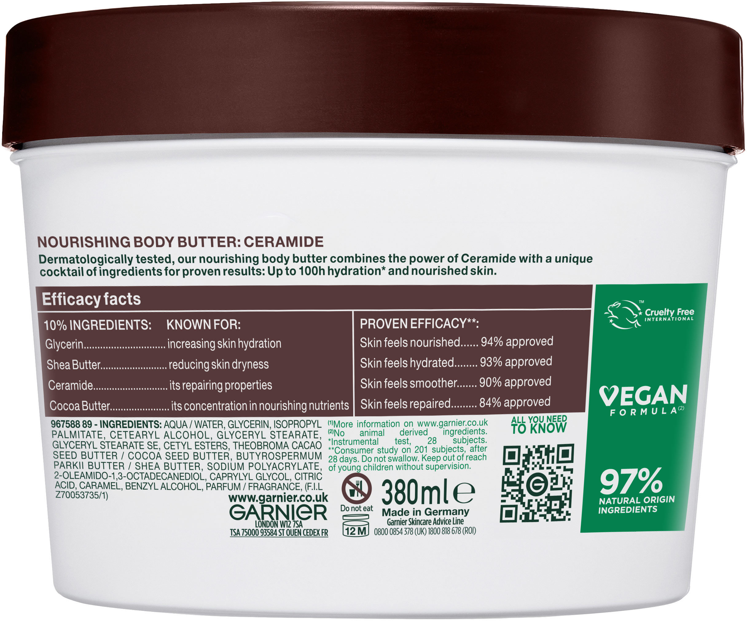 Крем-баттер для тіла Garnier Body Superfood Какао для дуже сухої шкіри 380 мл фото 1