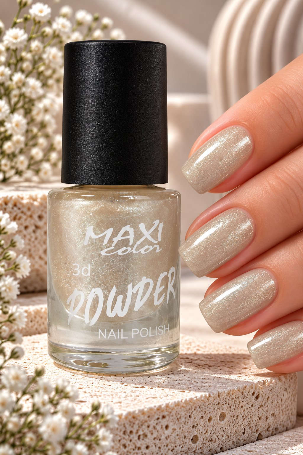 Лак для ногтей MAXI 3D Powder 01, 6 мл фото 1