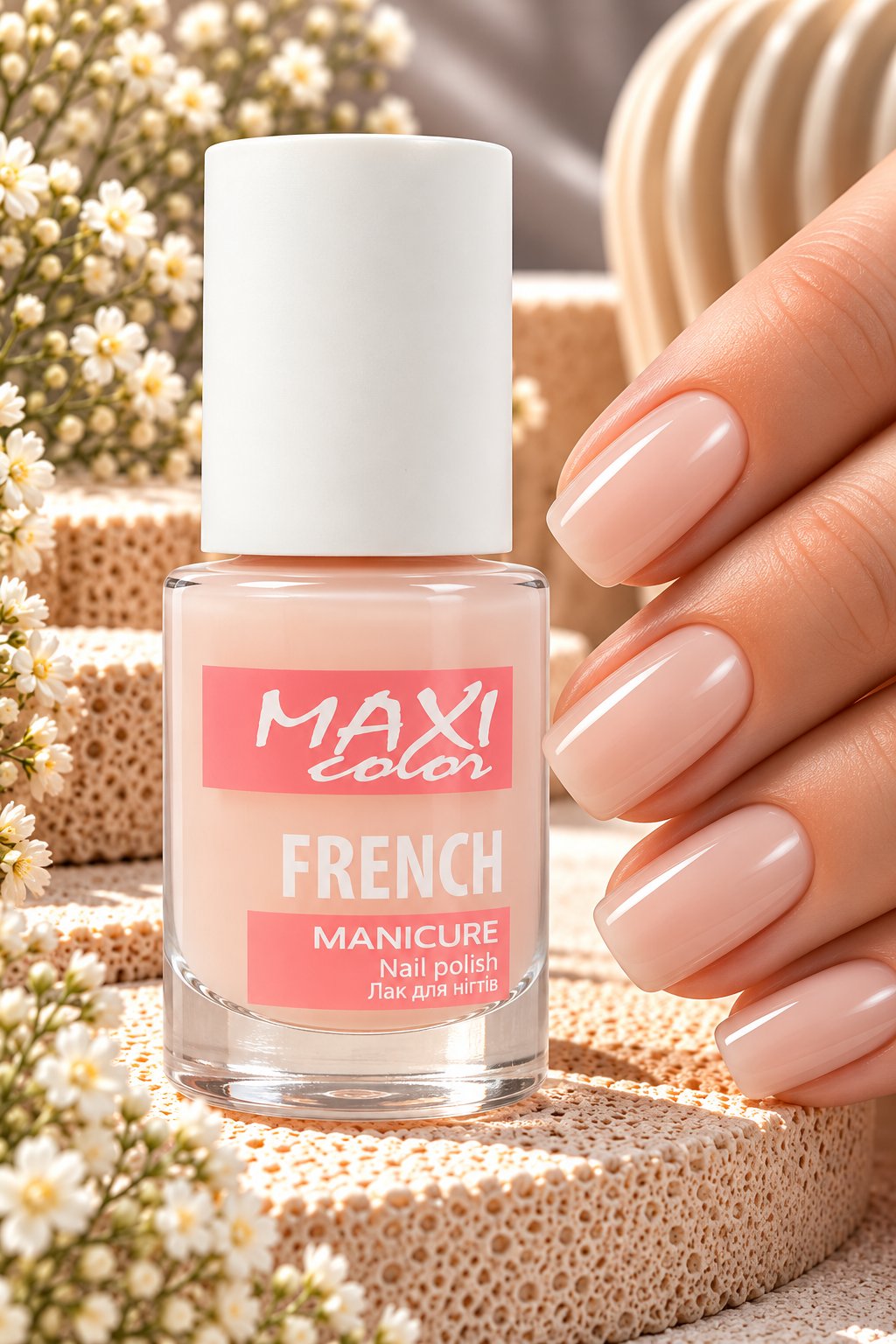 Лак для нігтів MAXI Color French Manicure 01, 10 мл фото 1