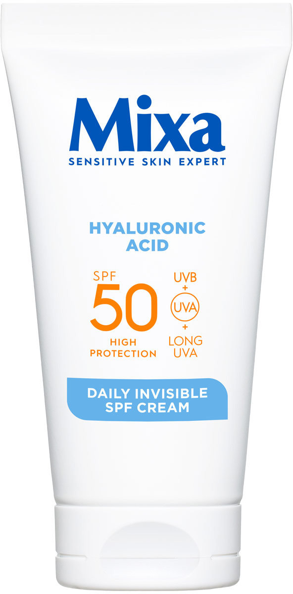 Крем для обличчя Mixa Lab SPF50 з гіалуроновою кислотою для сухої та чутливої шкіри 50 мл