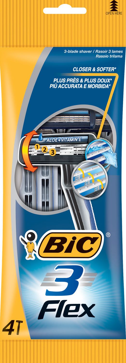 Бритва BIC 3 з трьома фіксованими лезами у м'якій упаковці 4 штуки 2