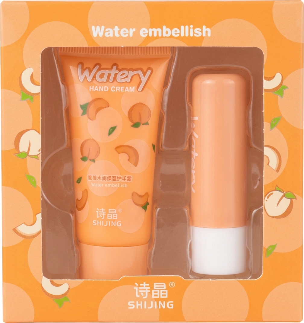 Набір для тіла Watery Персик (Бальзам для губ 3.2 г + Крем для рук 15 г) 1 шт. 2