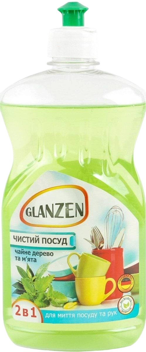  Засіб для миття посуду GLANZEN чайне дерево і м'ята 550 г 2