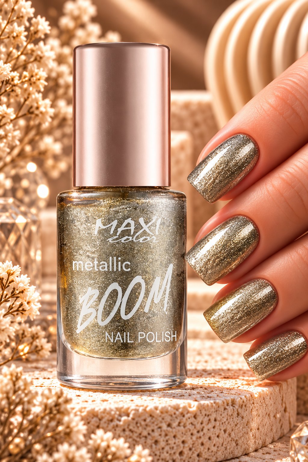 Лак для нігтів Maxi Color Metallic Boom 01, 10 мл фото 1