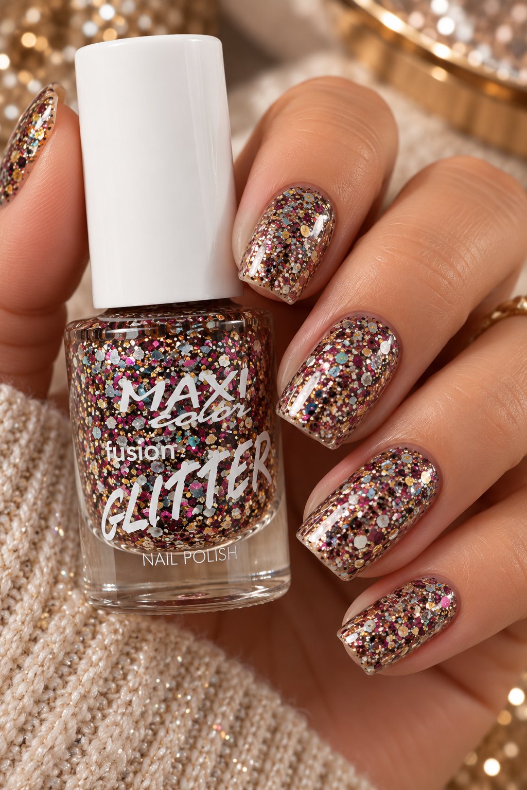 Лак для ногтей Maxi Color Fussion Glitter 01, 6 мл фото 1