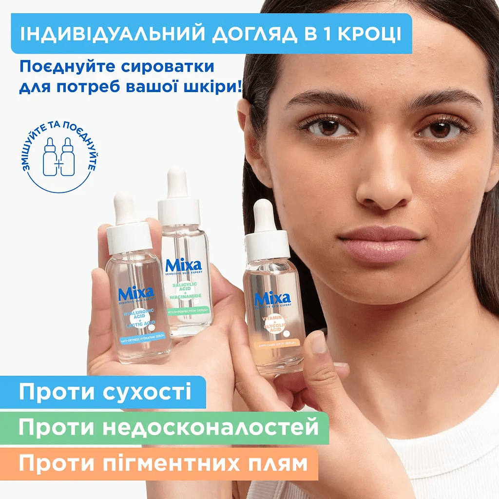 Сироватка Mixa для сяяння тьмяної чутливої шкіри обличчя 30 мл фото 9
