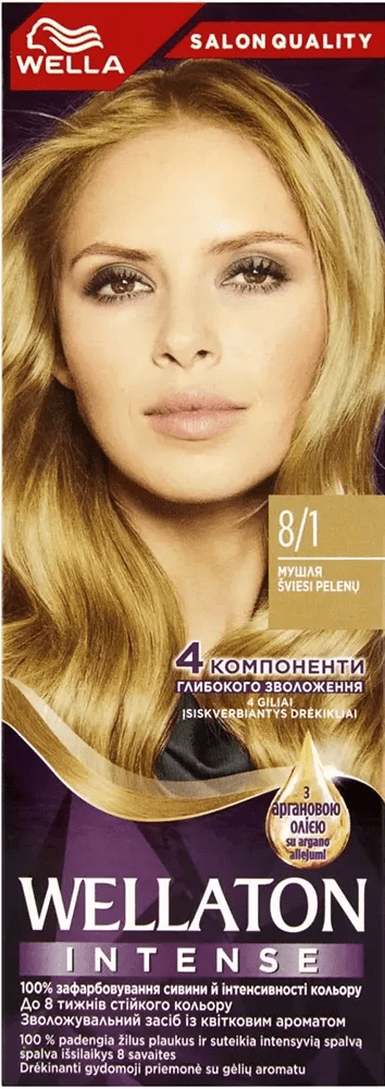 Стойкая крем-краска для волос Wellaton Мушля 8/1
