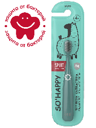 Инновационная антибактериальная зубная щетка SPLAT SO HAPPYJunior для детей от 4 лет, мягкая