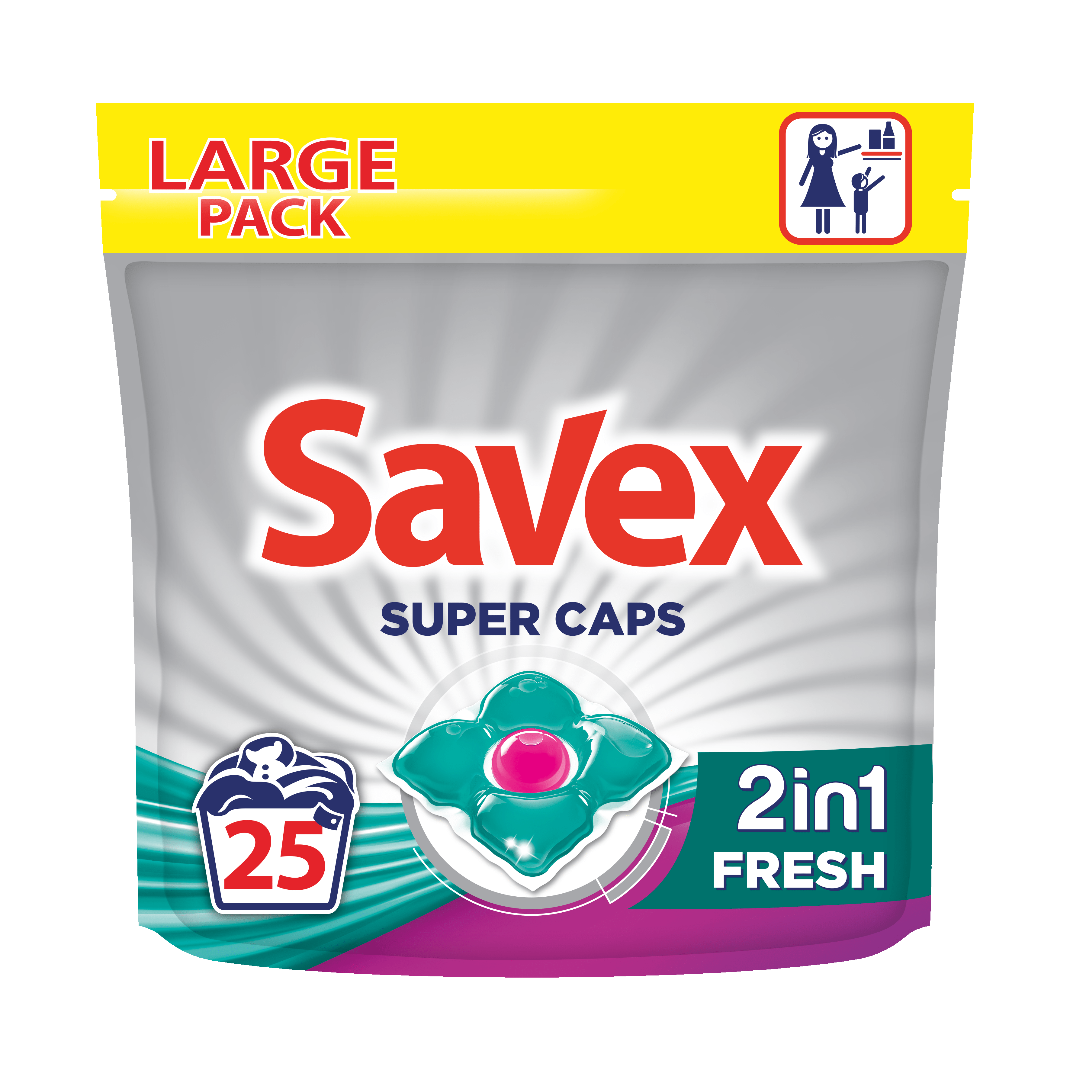 Капсули для прання SAVEX Capsules 2in1 Fresh 25 шт