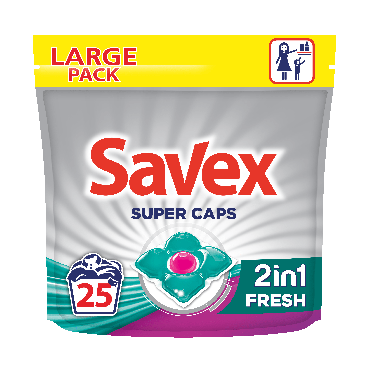 Капсули для прання SAVEX Capsules 2in1 Fresh 25 шт