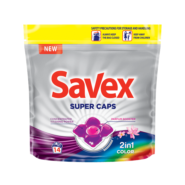 Капсули для прання Savex Super Caps 2in1 Color 14 шт