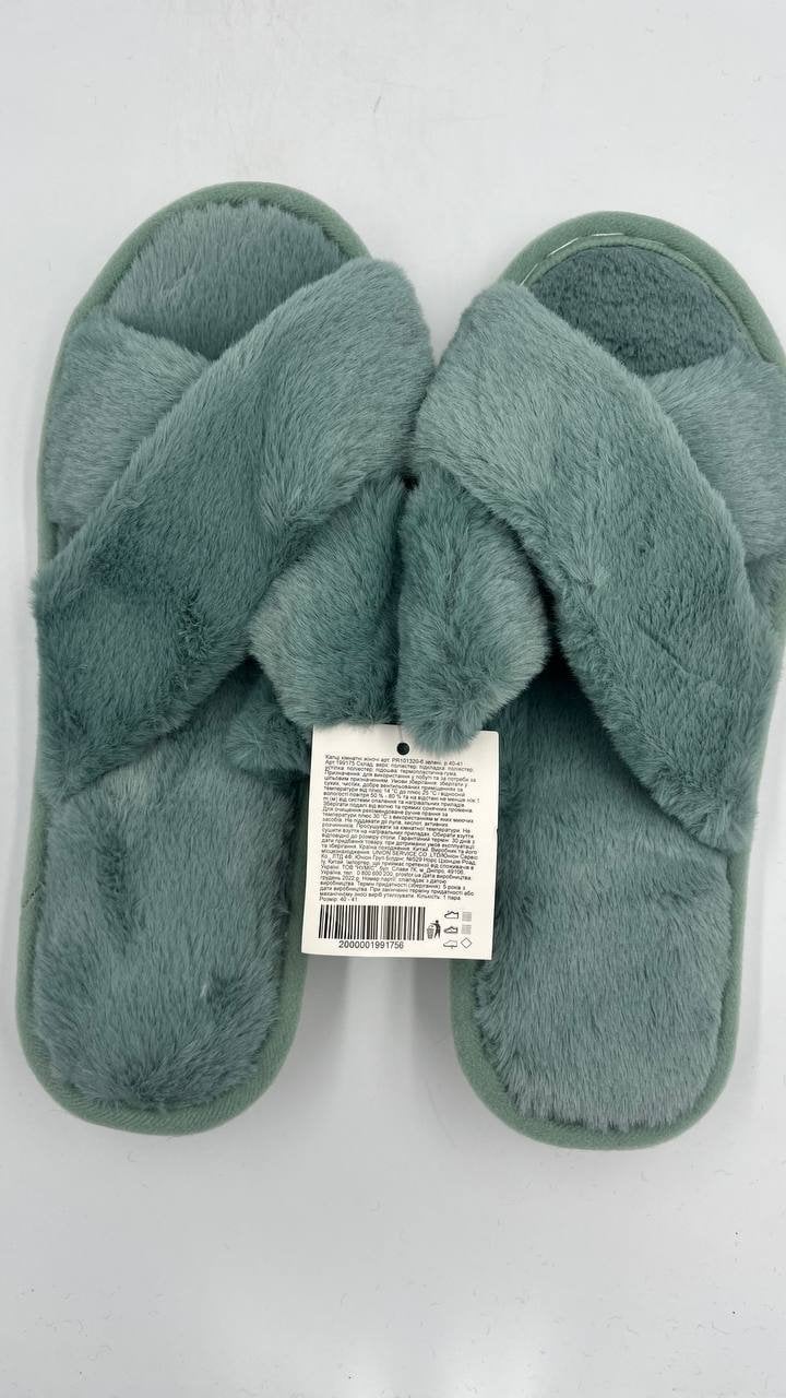 Капці кімнатні жіночі арт. PR101320-6 зелені, р.40-41