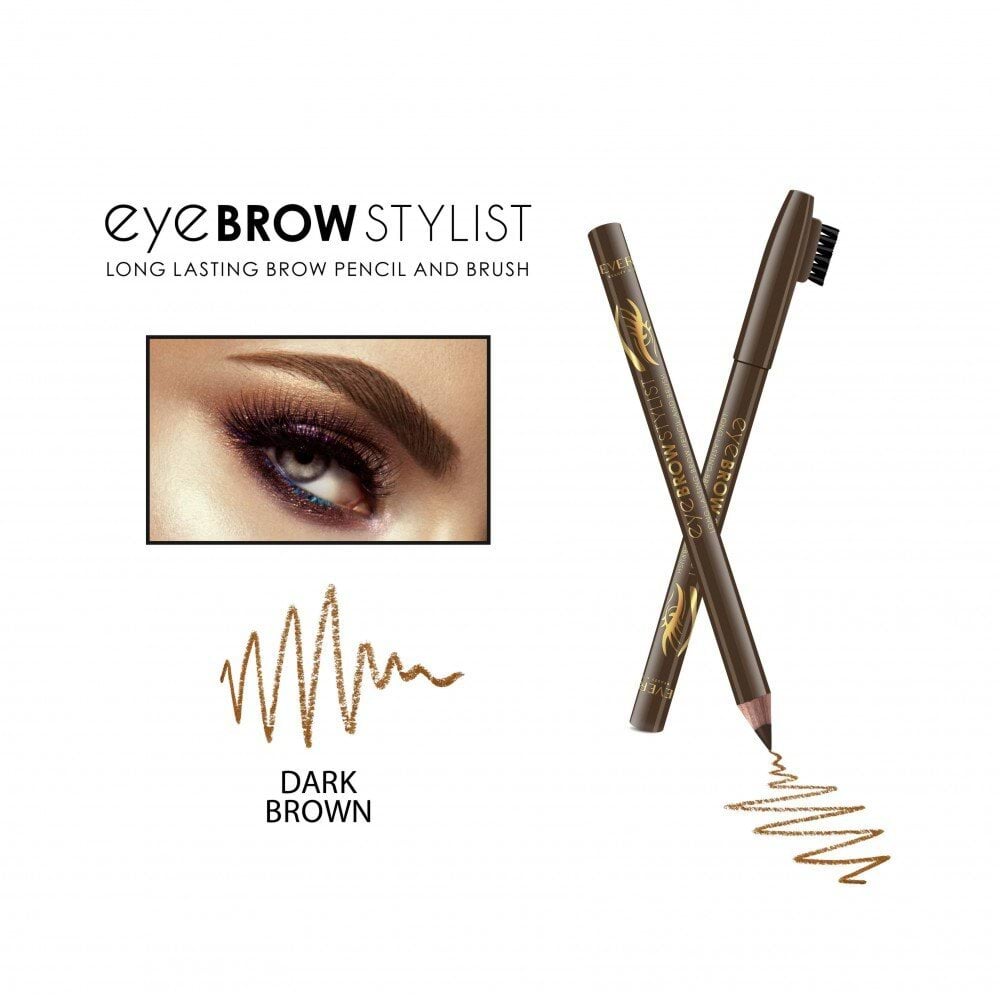 Карандаш с щеточкой для бровей EYE BROW STYLIST ТЕМНО СВЕТ КОРИЧНЕВЫЙ, 1.2г