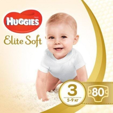 Huggies підгузники Elite Soft 3 Mega, 80шт