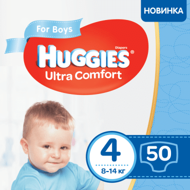 Huggies підгузники для хлопчиків Ultra Comfort 4, 50шт