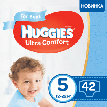 Huggies підгузники для хлопчиків Ultra Comfort 5 (12-22кг), 42шт