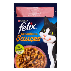 Корм для кошек Felix Sensations с лососем в соусе с креветками, 85 г