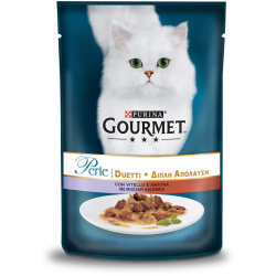 Корм для кошек Gourmet Perle с телятиной и уткой, 85 г