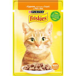 Корм для котів вологий Friskies з куркою шматочки у соусі, 85 г