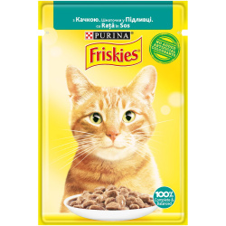 Корм для кошек влажный Friskies с уткой кусочки в подливке, 85 г
