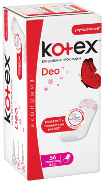 Kotex прокладки ежедневные Ultra Slim Deo, 56шт