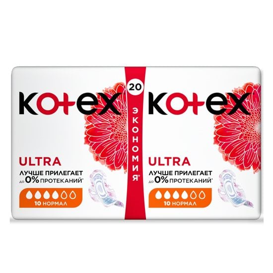Гігієнічні прокладки Кotex Ultra Dry Normal Duo 20 шт