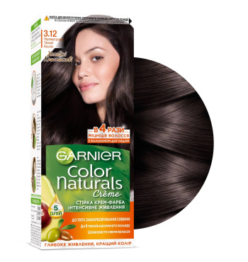 Фарба для волосся Garnier Color Naturals відтінок 3.12 Перламутровий Темний Каштан фото 1