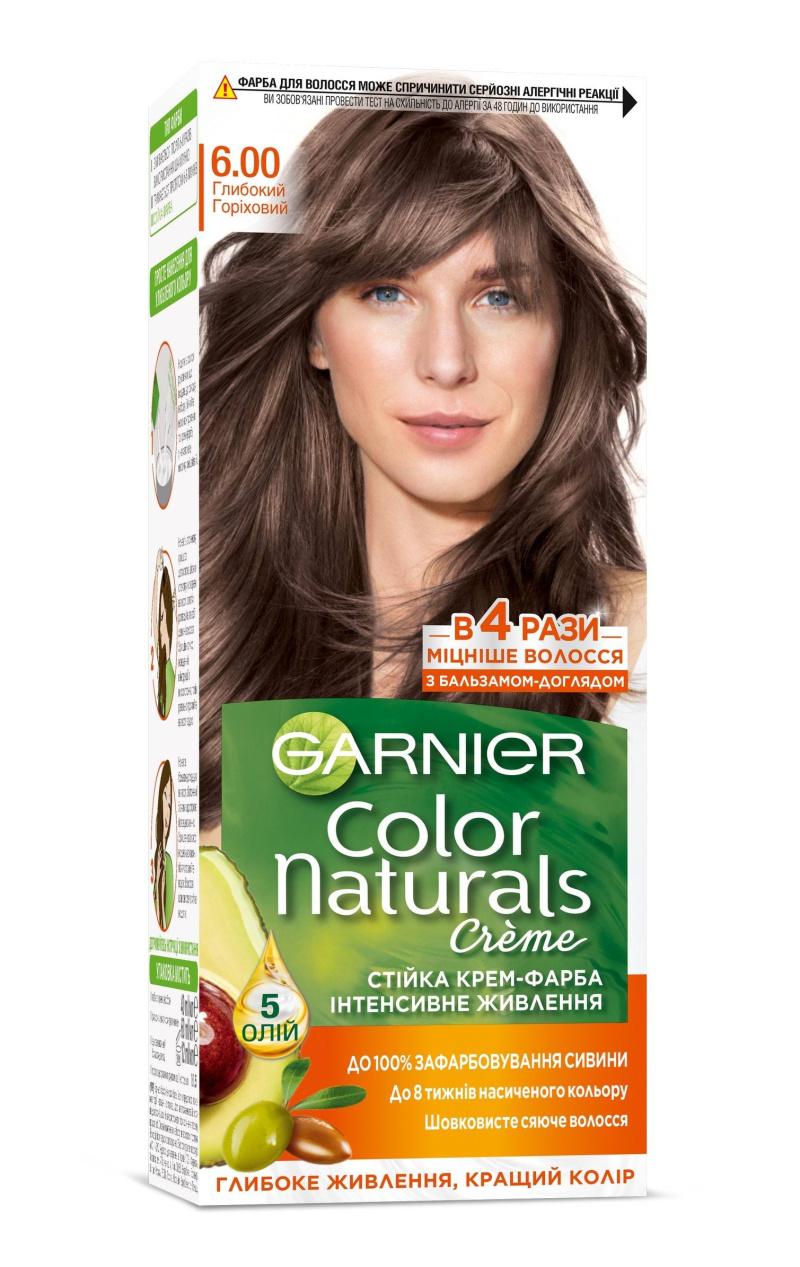 Краска для волос Garnier Color Naturals оттенок 6.00 Глубокий ореховый ...