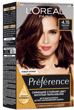 Фарба для волосся L’Oréal Paris Preference відтінок 4.15 Каракас темний каштан 174 мл